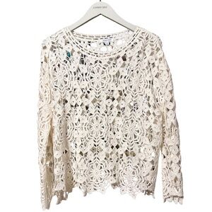 Johnny Was Picado Crochet Pullover NWOT